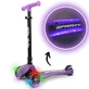 LED faltbarer Scooter mit beleuchteter Plattform Sparky, + 3 Jahre, Lila, Milly Mally