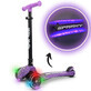 LED foldable scooter with illuminated platform Sparky, + 3 years, Purple, Milly Mally