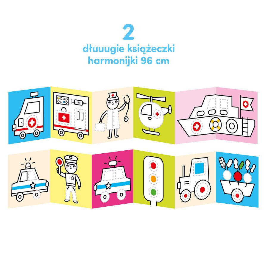 CzuCzu Dłuuugie rysowanki Rysuję po śladzie Pojazdy w pracy, 2 books for children, from 3 years old