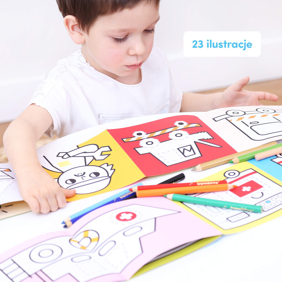 CzuCzu Dłuuugie rysowanki Rysuję po śladzie Pojazdy w pracy, 2 books for children, from 3 years old