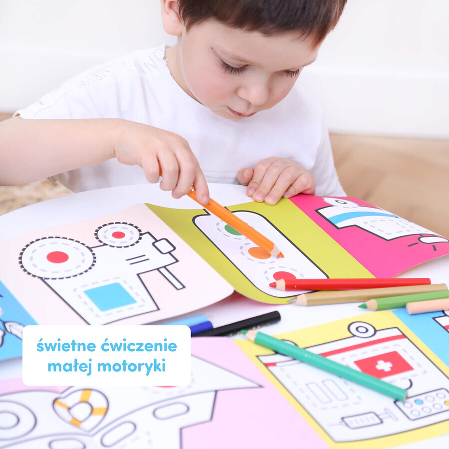CzuCzu Dłuuugie rysowanki Rysuję po śladzie Pojazdy w pracy, 2 books for children, from 3 years old