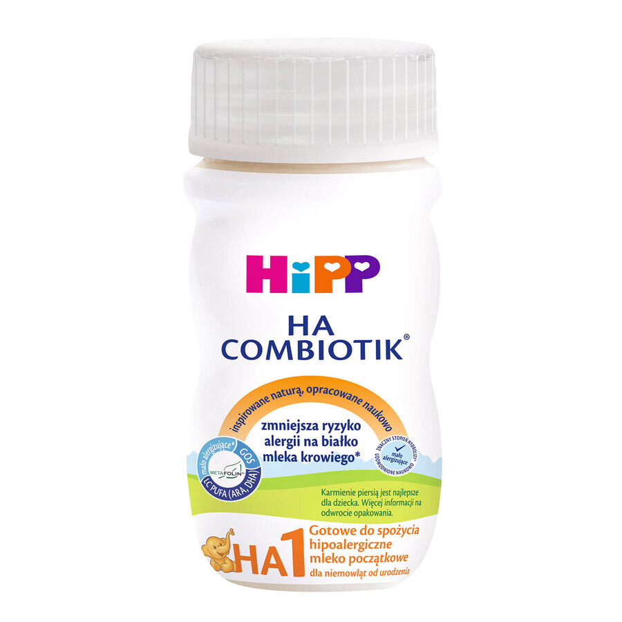 HiPP HA 1 Combiotik, hypoallergene kant-en-klare zuigelingenmelk, vanaf de geboorte, 90 ml