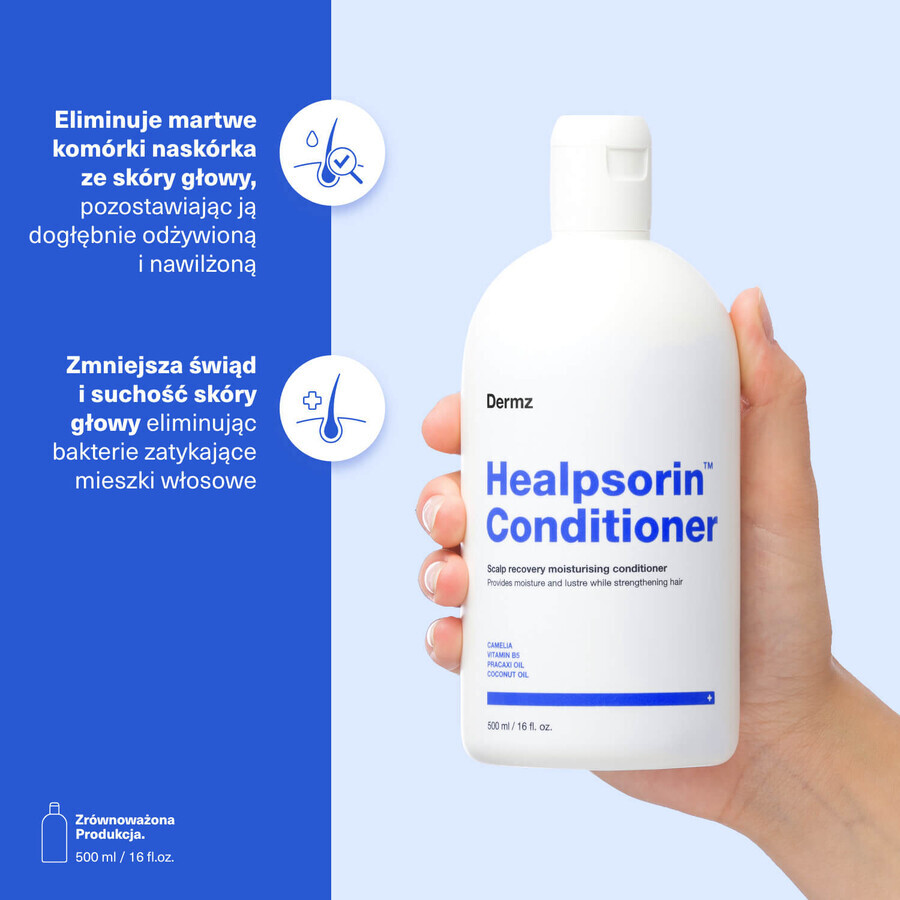 Set Healpsorin, acondicionador regenerador del cabello, 500 ml + champú para el cuidado del cuero cabelludo con lesiones psoriásicas, 500 ml