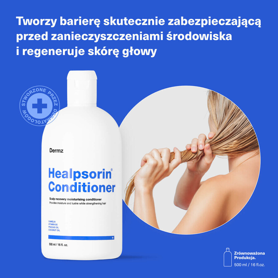 Set Healpsorin, acondicionador regenerador del cabello, 500 ml + champú para el cuidado del cuero cabelludo con lesiones psoriásicas, 500 ml