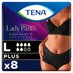 Tena Lady Pants Noir, absorbent panties, size L, 95-130 cm, Plus, 8 pieces Tena Lady Pants Noir, absorbent panties, size L, 95-130 cm, Plus, 8 pieces