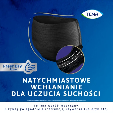 Tena Lady Pants Noir, braguitas absorbentes, talla L, 95-130 cm, Plus, 8 unidades
