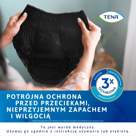 Tena Lady Pants Noir, braguitas absorbentes, talla L, 95-130 cm, Plus, 8 unidades