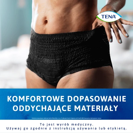 Tena Lady Pants Noir, braguitas absorbentes, talla L, 95-130 cm, Plus, 8 unidades