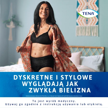 Tena Lady Pants Noir, braguitas absorbentes, talla L, 95-130 cm, Plus, 8 unidades