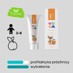 Woom Kids, pasta per bambini, 3-8 anni, gusto pesca, 50 ml