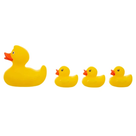Ackuku, bath toys, duckies, 4 pieces