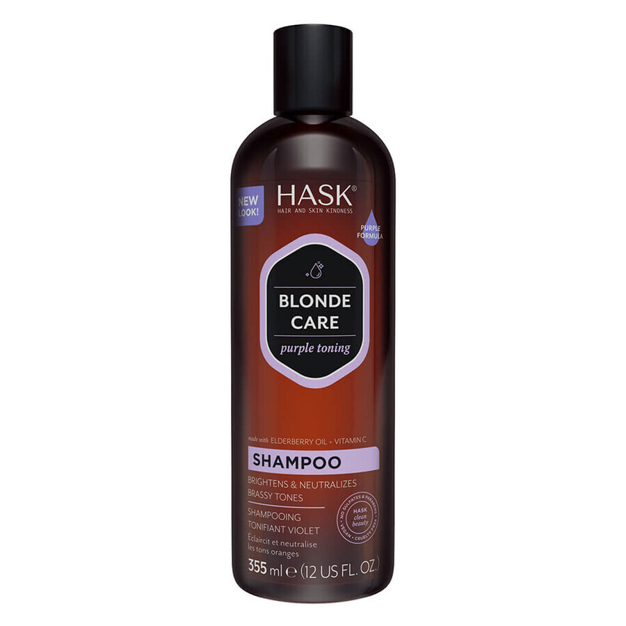 Shampoo colorante viola per capelli biondi, 355 ml, Hask