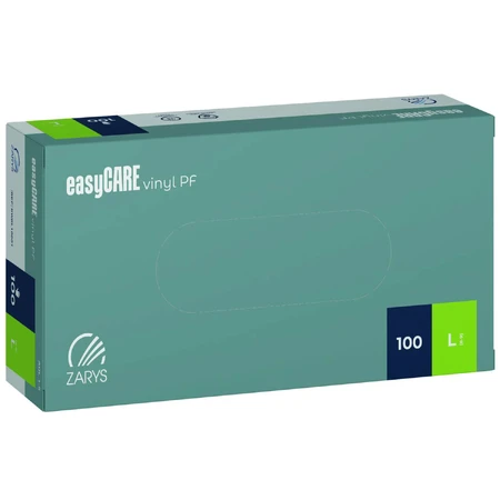 EasyCare Vinyl PF, gants en vinyle, non stériles, non poudrés, transparents, taille L, 100 pièces