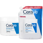 Kit CeraVe, lotion hydratante visage et corps aux céramides, peau sèche, 340 g + réserve, 454 g Kit CeraVe, lotion hydratante visage et corps aux céramides, peau sèche, 340 g + réserve, 454 g