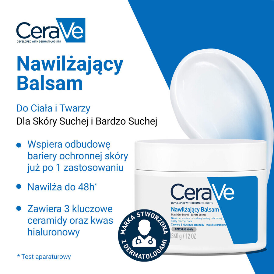 Kit CeraVe, lotion hydratante visage et corps aux céramides, peau sèche, 340 g + réserve, 454 g