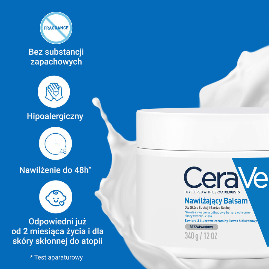Kit CeraVe, lotion hydratante visage et corps aux céramides, peau sèche, 340 g + réserve, 454 g