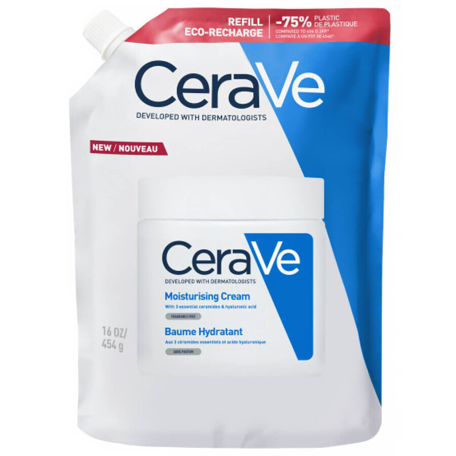 Kit CeraVe, lotion hydratante visage et corps aux céramides, peau sèche, 340 g + réserve, 454 g