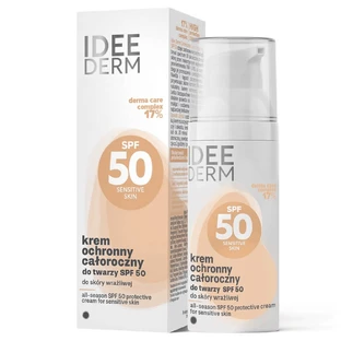Idee Derm, crema de protección facial, todo el año, FPS 50, 50 ml