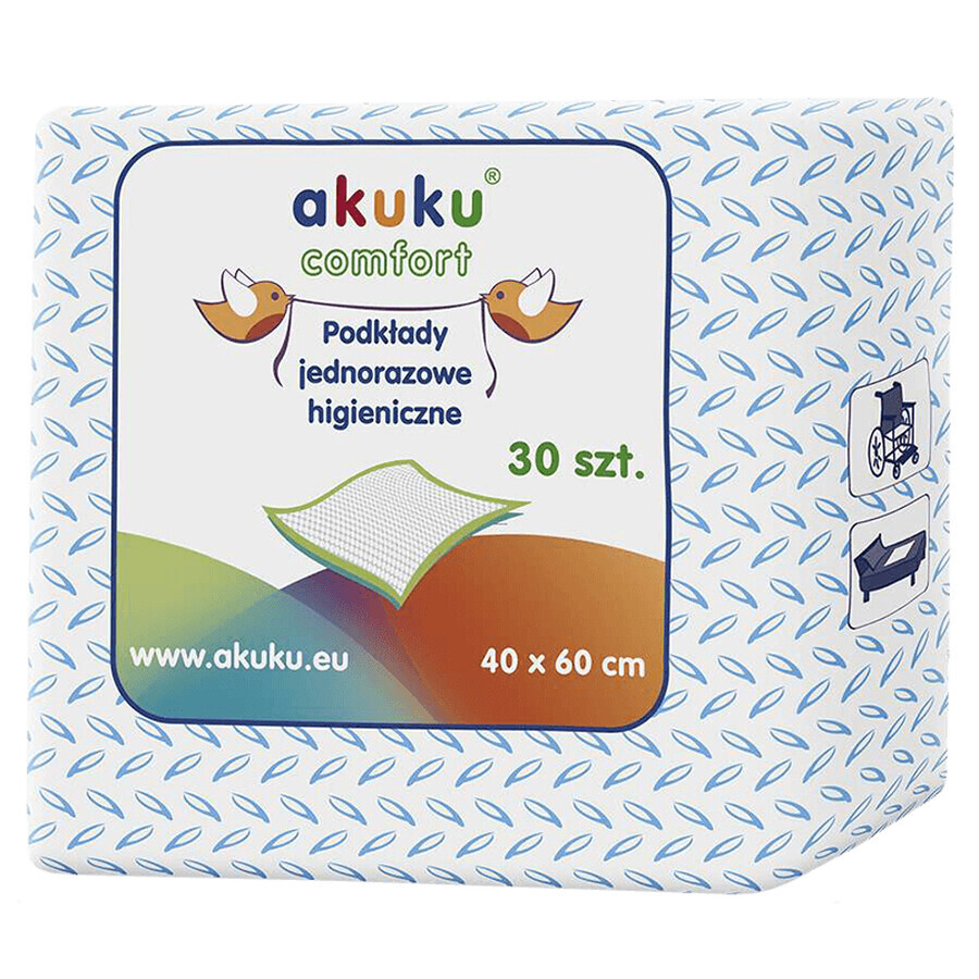 Set AKUKU, assorbenti igienici monouso, 40 x 60 cm, 4 x 30 pezzi