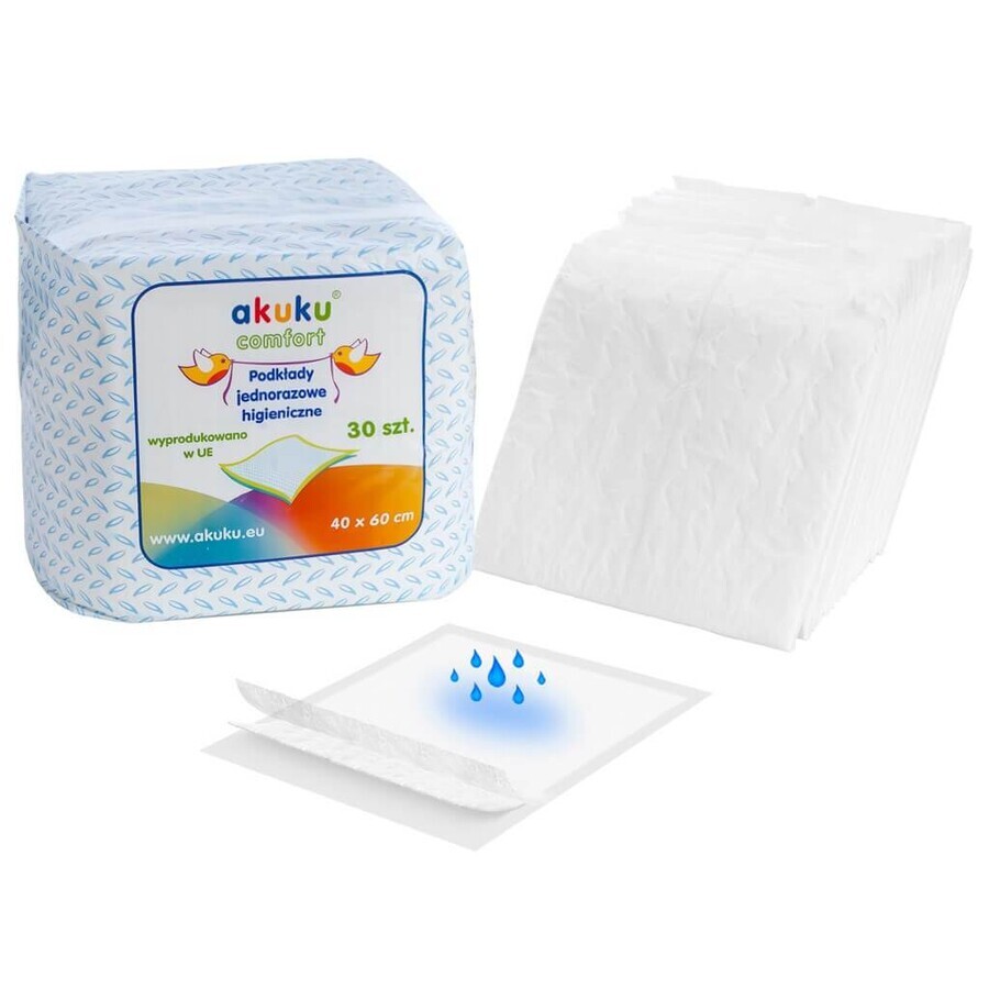 AKUKU set, wegwerp maandverband, 40 x 60 cm, 4 x 30 stuks AKUKU set, wegwerp maandverband, 40 x 60 cm, 4 x 30 stuks