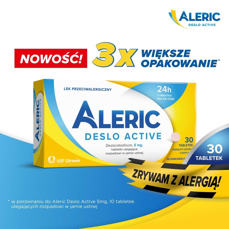 Aleric Deslo Active 5 mg, 30 comprimés à dissolution orale
