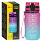 4Fizjo, tritan water bottle, motivational bidon, blue-pink, 500 ml