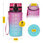 4Fizjo, botella de agua tritán, bidón motivacional, azul/rosa, 500 ml 4Fizjo, botella de agua tritán, bidón motivacional, azul/rosa, 500 ml