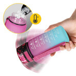 4Fizjo, botella de agua tritán, bidón motivacional, azul/rosa, 500 ml 4Fizjo, botella de agua tritán, bidón motivacional, azul/rosa, 500 ml