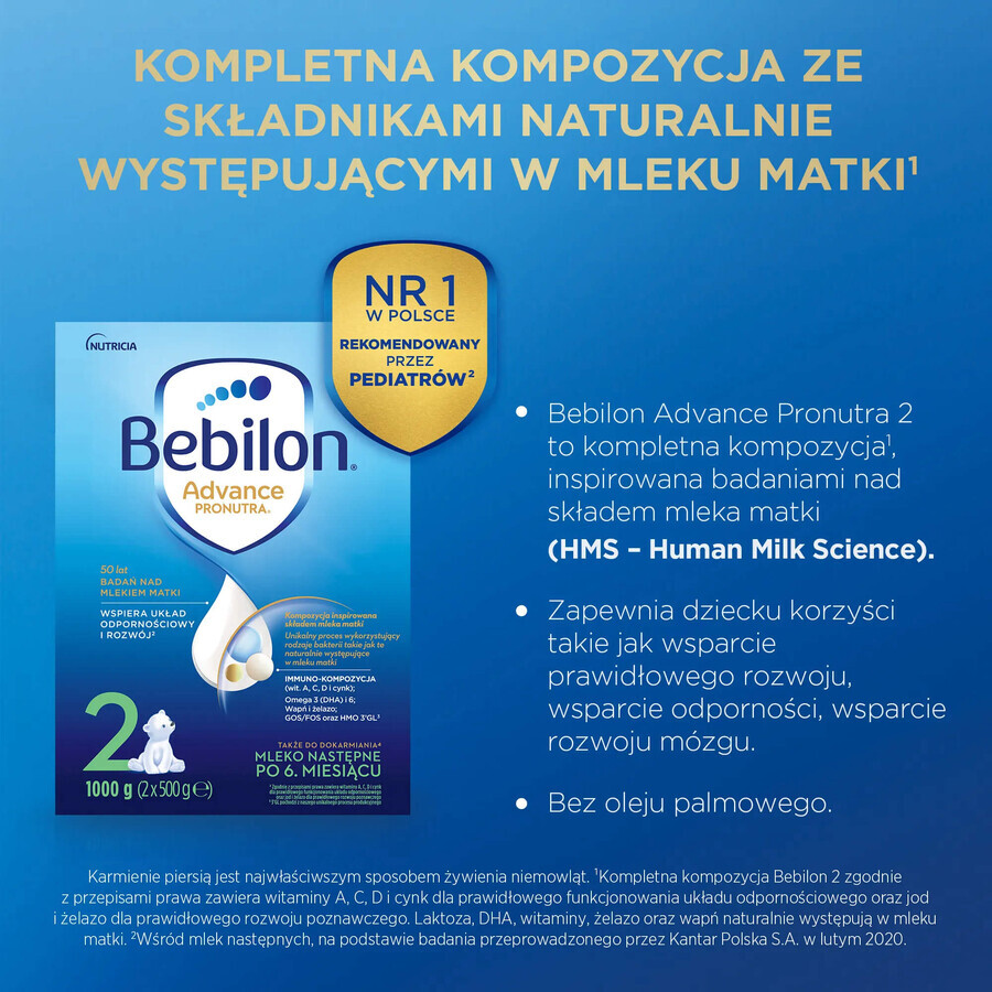 Set Bebilon Advance Pronutra 2, latte di proseguimento, oltre 6 mesi, 3 x 1000 g + CzuCzu, carte di contrasto grandi gratuite