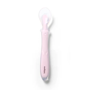 BabyOno, flexible silicone spoon, pink, from 6 months, 1 piece