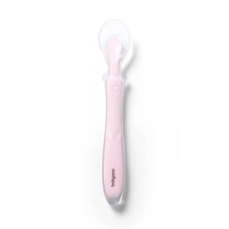 BabyOno, flexible silicone spoon, pink, from 6 months, 1 piece