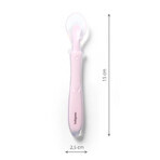 BabyOno, lingură din silicon flexibil, roz, de la 6 luni, 1 buc