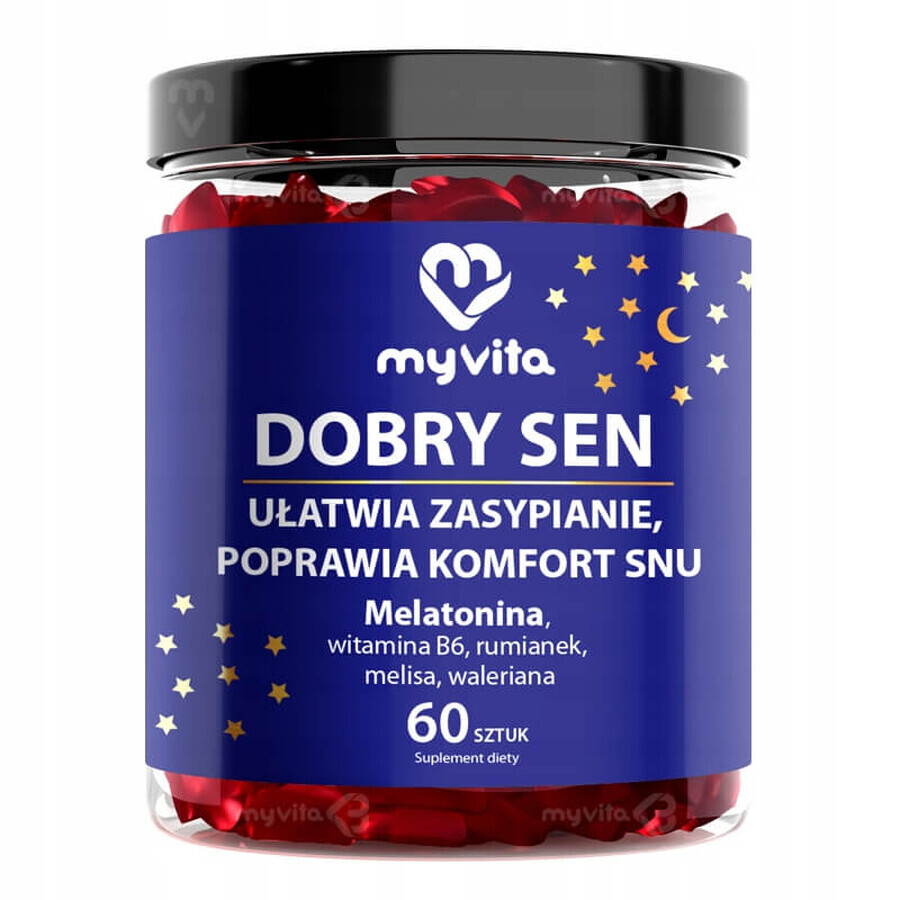 MyVita Good Sleep, bonbons gélifiés naturels pour adultes, 60 pièces