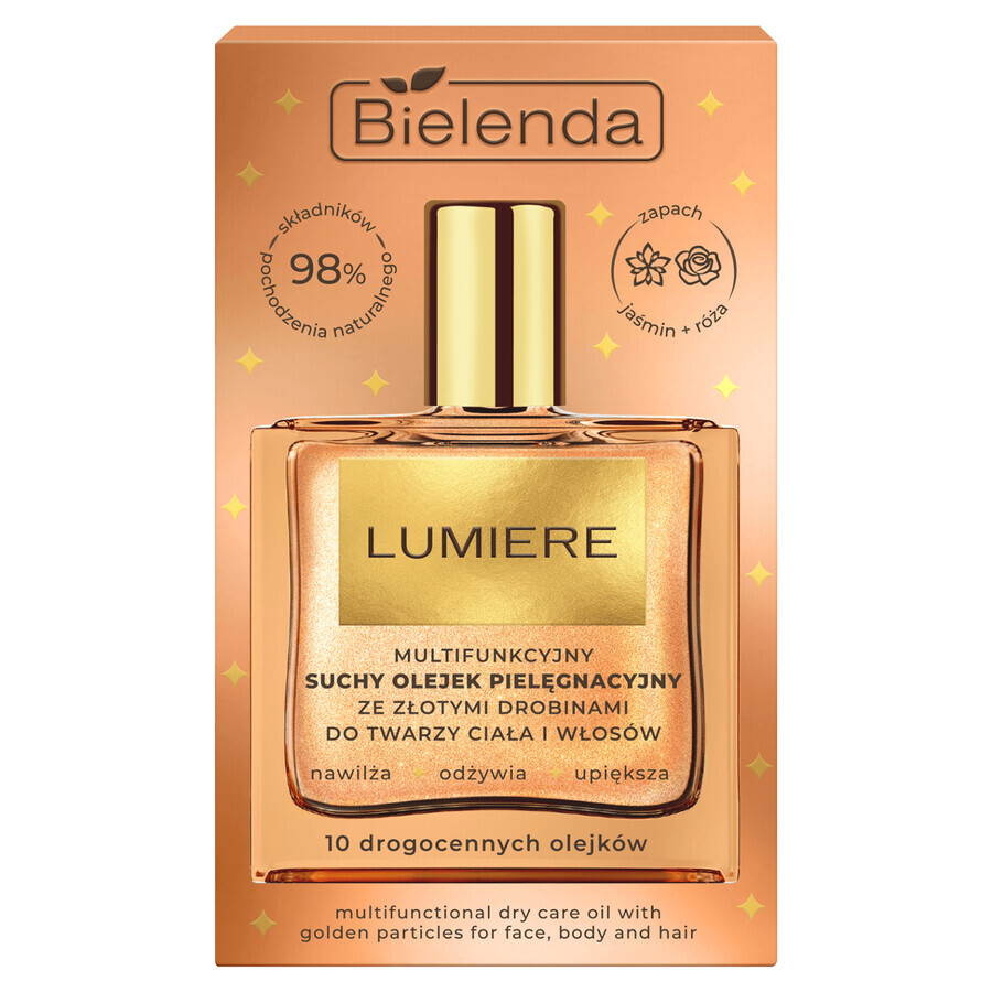 Bielenda Lumiere, multifunctional dry care oil for face, body and hair with gold particles, 50 ml