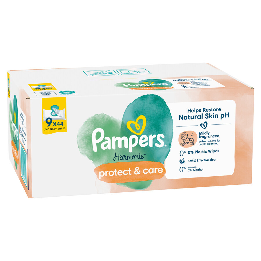 Set Pampers Harmonie Protect & Care, salviette umidificate, 18 x 44 pezzi