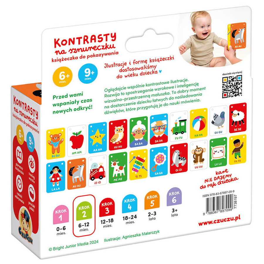 CzuCzu Contrastes en un hilo, libro infantil, 6-9 meses