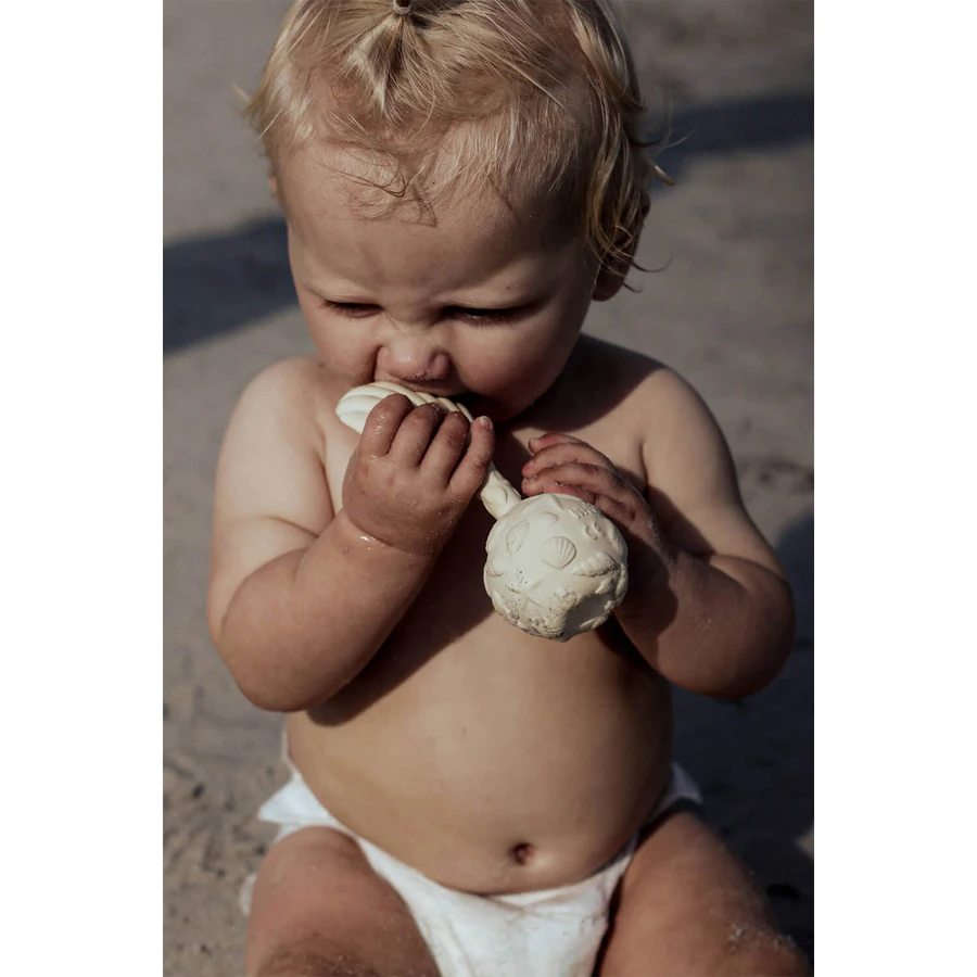 Natruba, natural rubber teether with rattle, shell, from birth, 1 piece