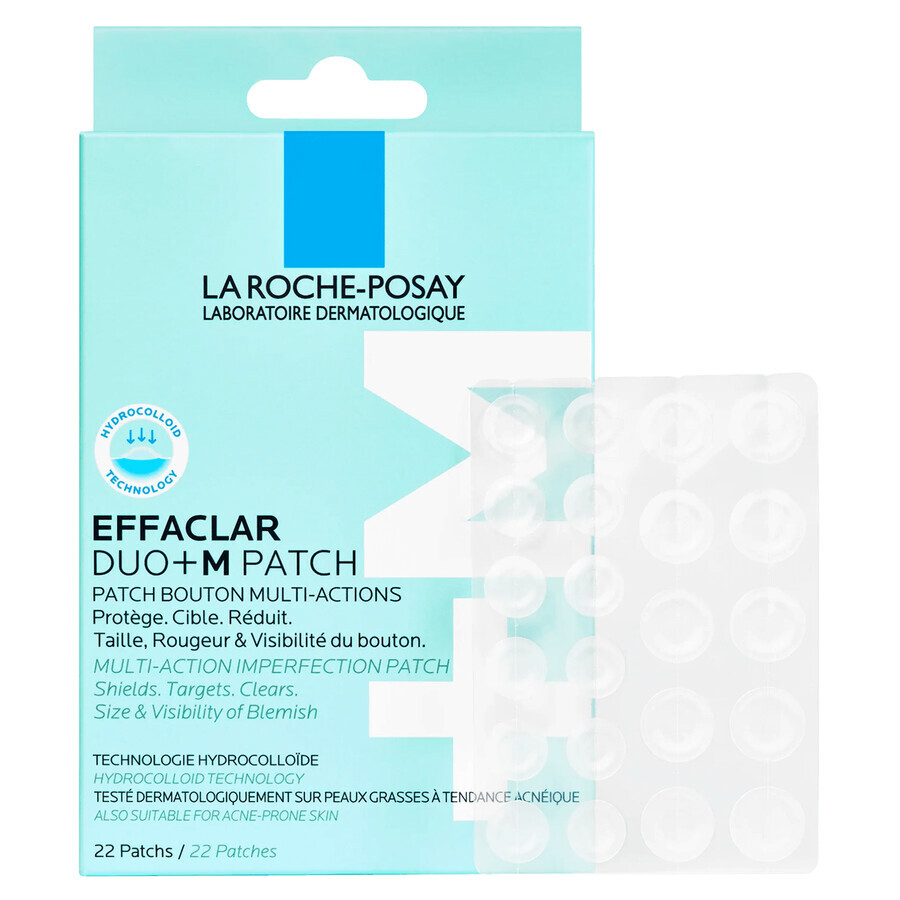 La Roche-Posay Effaclar Duo+M, parche multifunción para granos, 22 unidades