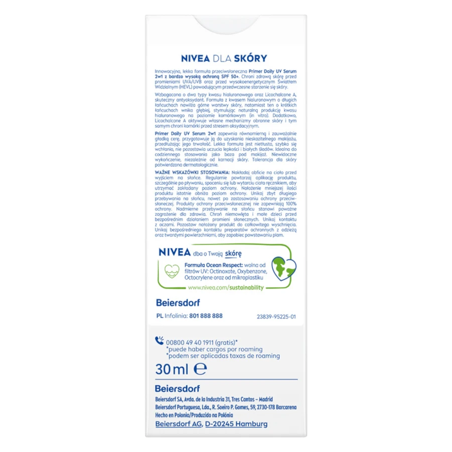 Nivea Sun Primer Daily UV, 2-in-1 gezichtsserum, SPF 50+, 30 ml