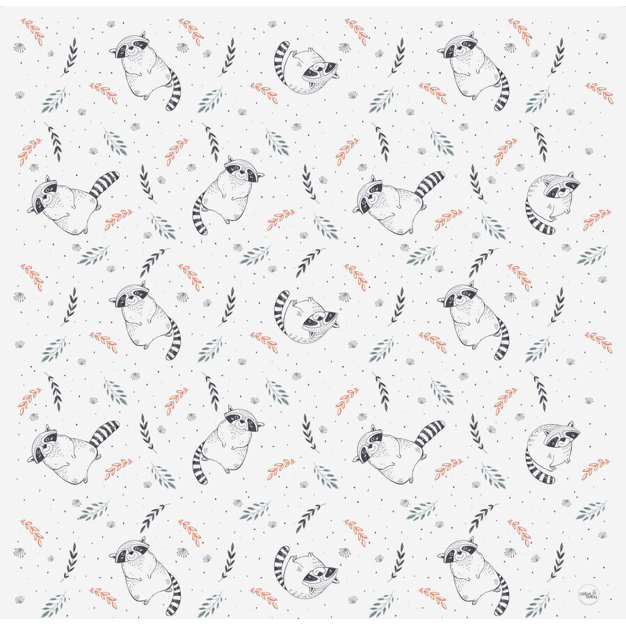 Ceba Baby, protective mat, Raccoon, 120 cm x 120 cm