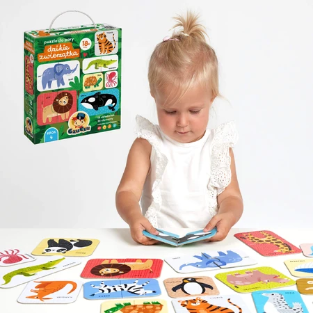 CzuCzu Puzzle cu perechi Animale sălbatice, puzzle pentru copii, de la 18 luni, 36 piese
