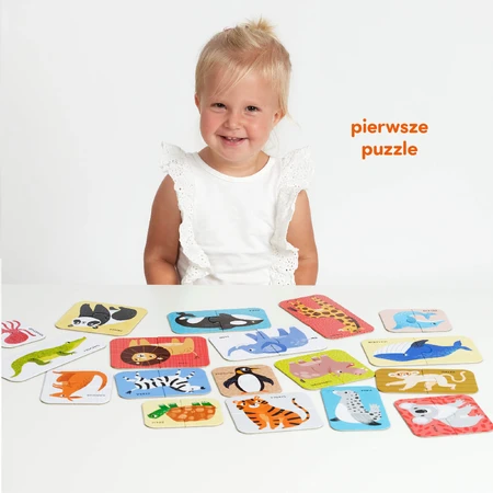 CzuCzu Puzzle cu perechi Animale sălbatice, puzzle pentru copii, de la 18 luni, 36 piese