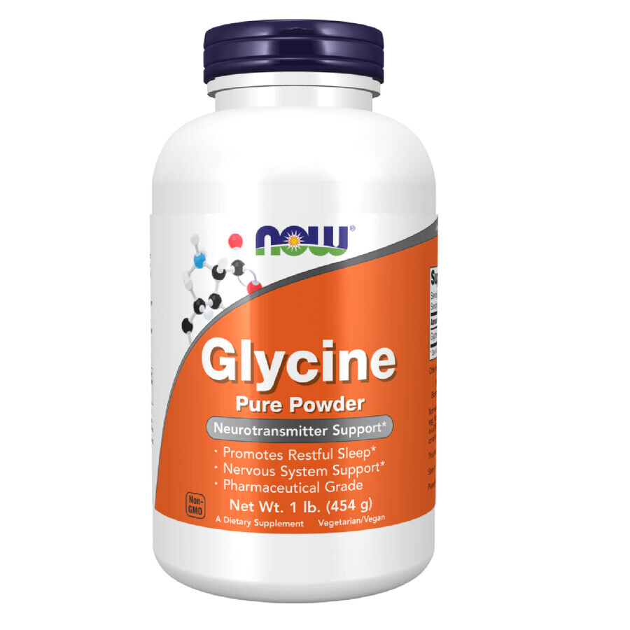 Now Foods Glycine, glicina, polvo, 454 g