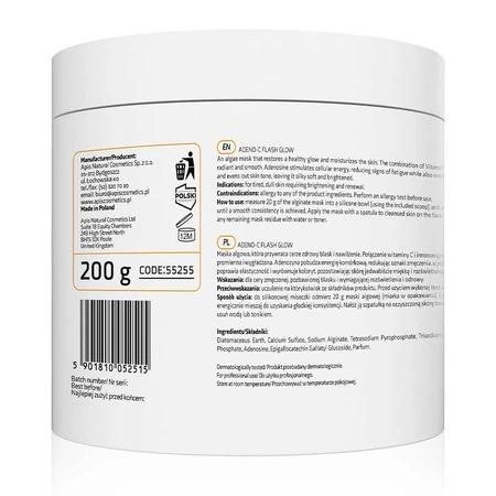 Apis Adeno-C Flash Glow, verhelderend algenmasker met vitamine C en adenosine, 200 g