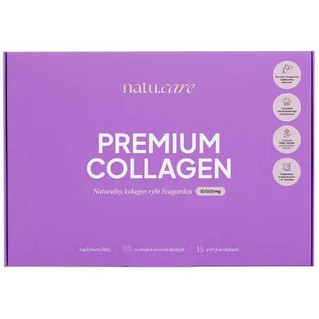 Natu.Care Premium Collagen Shot 10000 mg, goût fruits des bois, 30 ml x 15 pièces