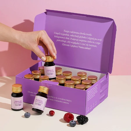 Natu.Care Premium Collagen Shot 10000 mg, goût fruits des bois, 30 ml x 15 pièces