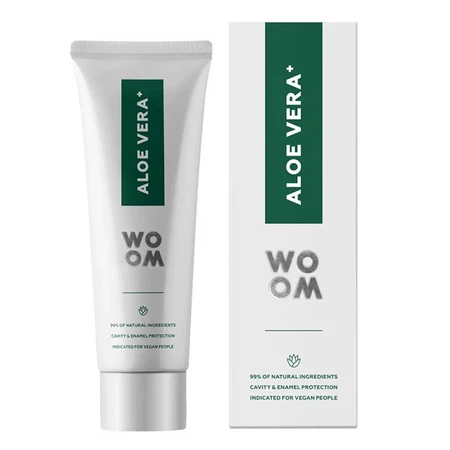 Woom Aloe Vera+, dentífrico fortalecedor natural ecológico, 75 ml
