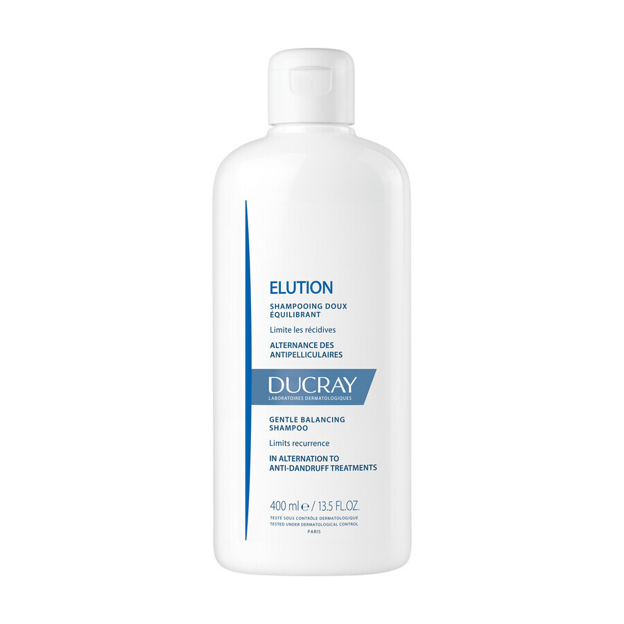 Set Ducray Elution, șampon delicat pentru a restabili echilibrul scalpului, 400 ml + șampon anti-mătreață, condiții severe de mătreață, 100 ml