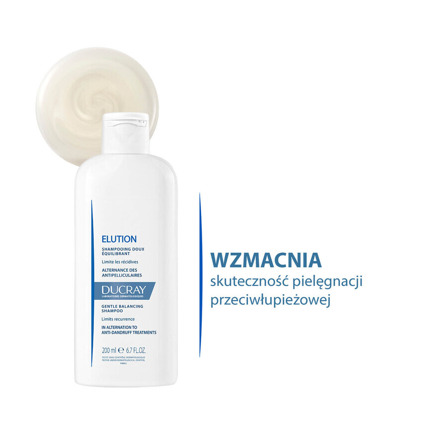 Set Ducray Elution, șampon delicat pentru a restabili echilibrul scalpului, 400 ml + șampon anti-mătreață, condiții severe de mătreață, 100 ml