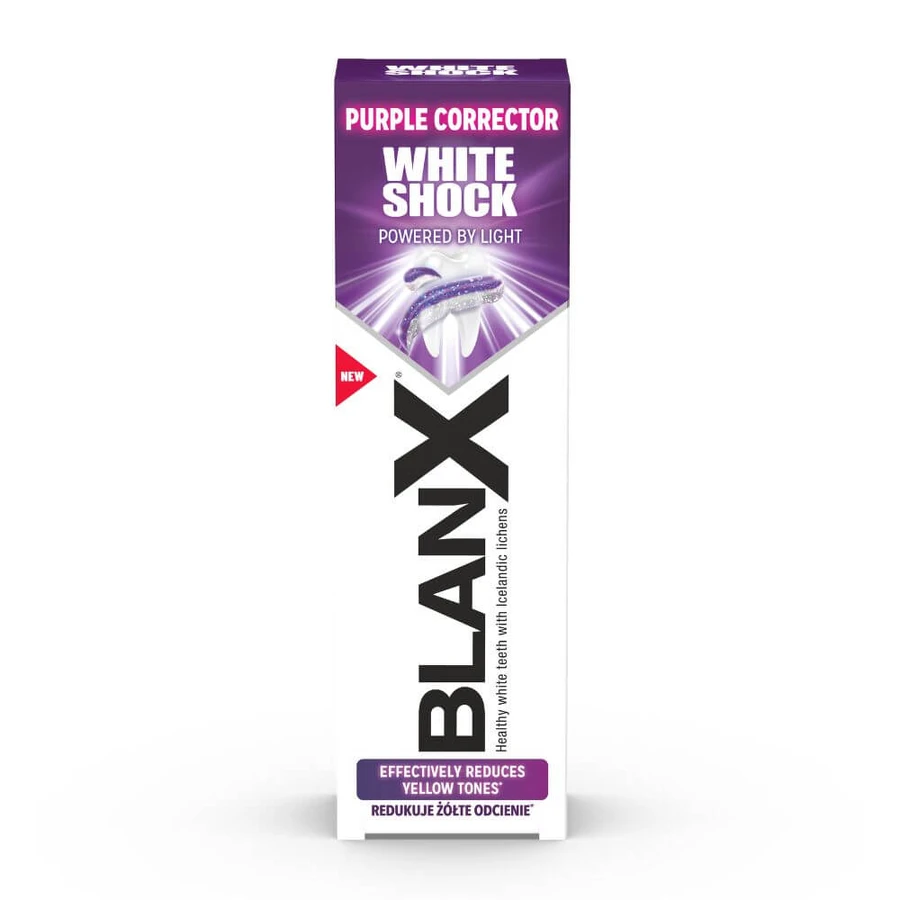 Aufhellende Zahnpasta White Shock Purple, 75 ml, Blanx